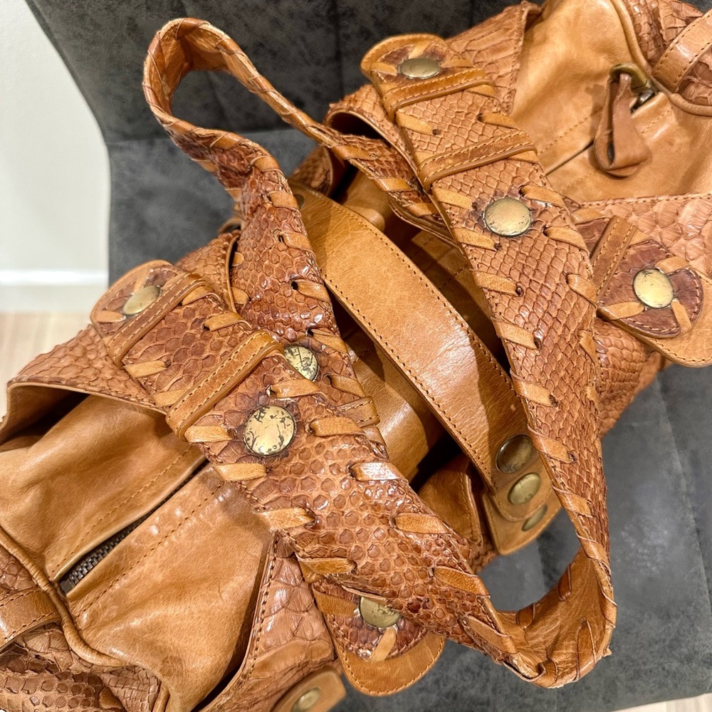 Vintage Chloe Python Silverado Bag Cognac - image 3